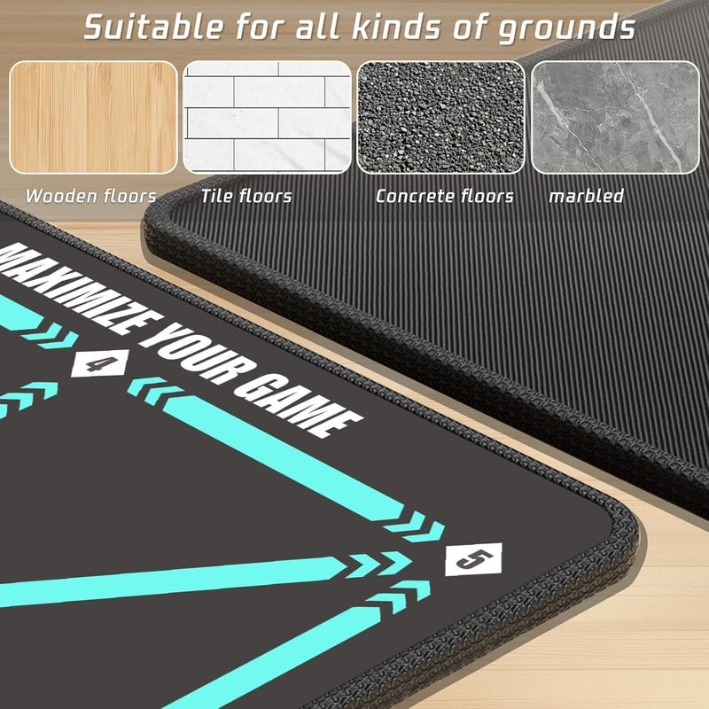 2F22E Soccer Training Mat with Silent Shock Absorption and Non-Slip Base for Footwork Training and Ball Mastery(Belt Version) - Image 4